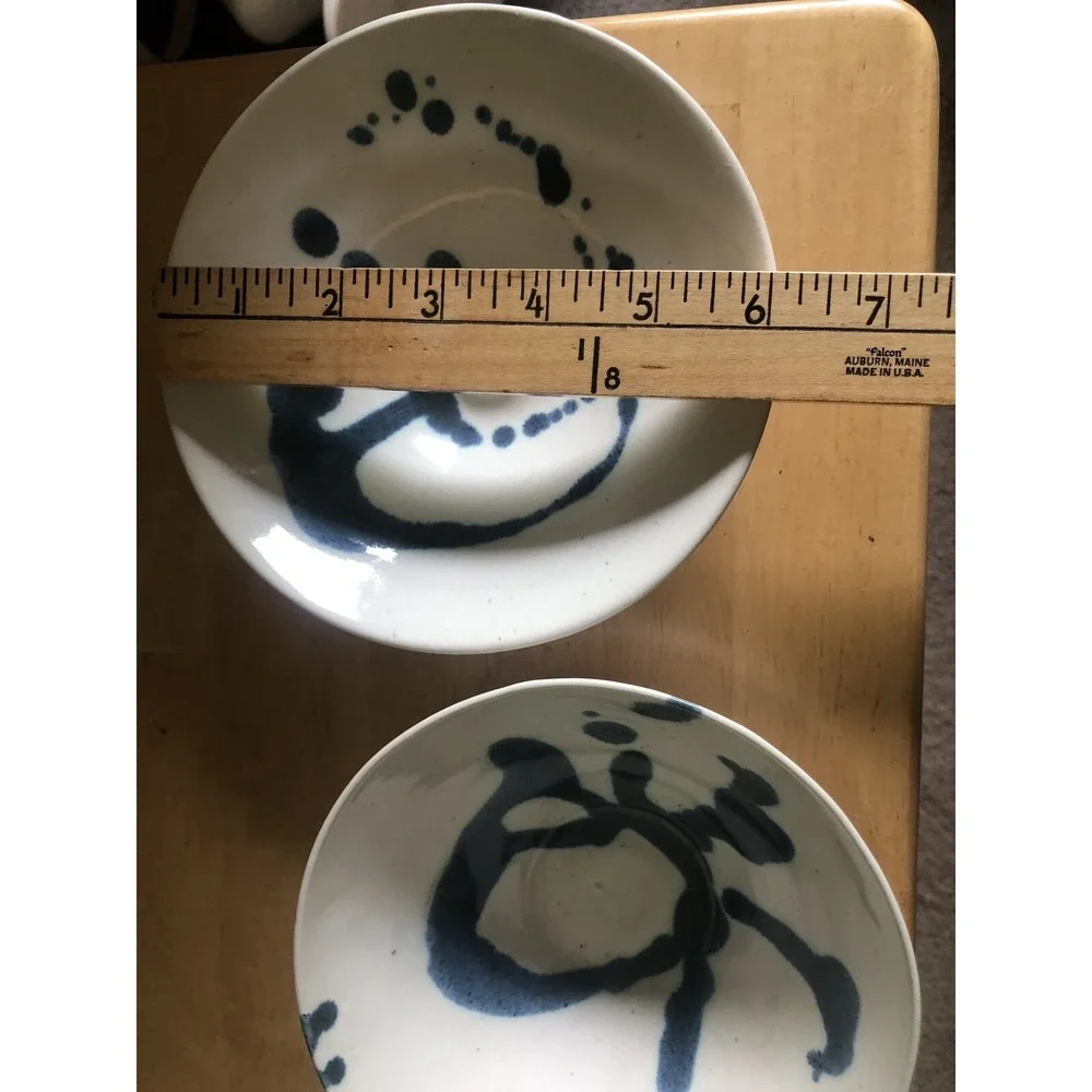 Pottery Bowl With Matching Sauce Bowl, Handmade Signed Pottery Bowls